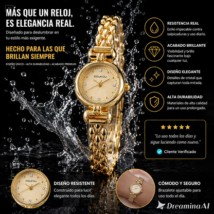 RELOJ DE PULSERA DORADO-EL ACCESORIO PERFECTO PARA DESLUMBRAR