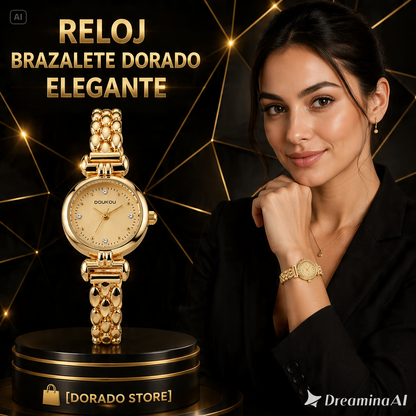 RELOJ DE PULSERA DORADO-EL ACCESORIO PERFECTO PARA DESLUMBRAR
