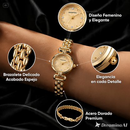 RELOJ DE PULSERA DORADO-EL ACCESORIO PERFECTO PARA DESLUMBRAR