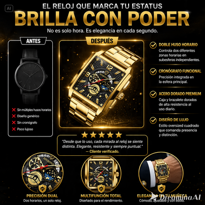RELOJ ELEGANTE DORADO-DESTACA EN CUALQUIER OCASION IMPORTANTE