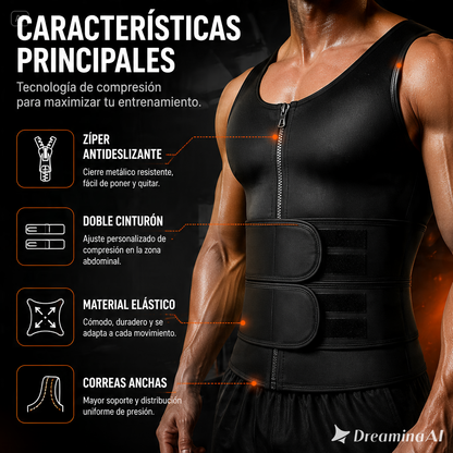 CHALECO DE SAUNA-POTENCIA TUS ENTRENAMIENTOS, COMPRESION PARA SUDAR,