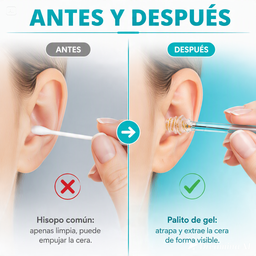 HISOPOS DESECHABLES DE SILICONA-LIMPIADOR DE OIDO SUAVE Y PEGAJOSO PARA REMOVER LA CERA