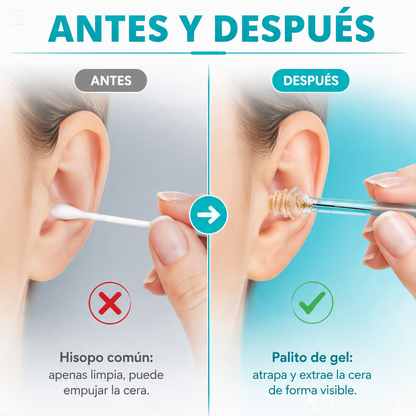 HISOPOS DESECHABLES DE SILICONA-LIMPIADOR DE OIDO SUAVE Y PEGAJOSO PARA REMOVER LA CERA