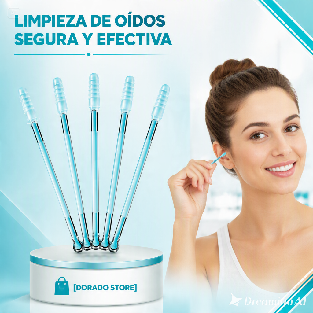 HISOPOS DESECHABLES DE SILICONA-LIMPIADOR DE OIDO SUAVE Y PEGAJOSO PARA REMOVER LA CERA