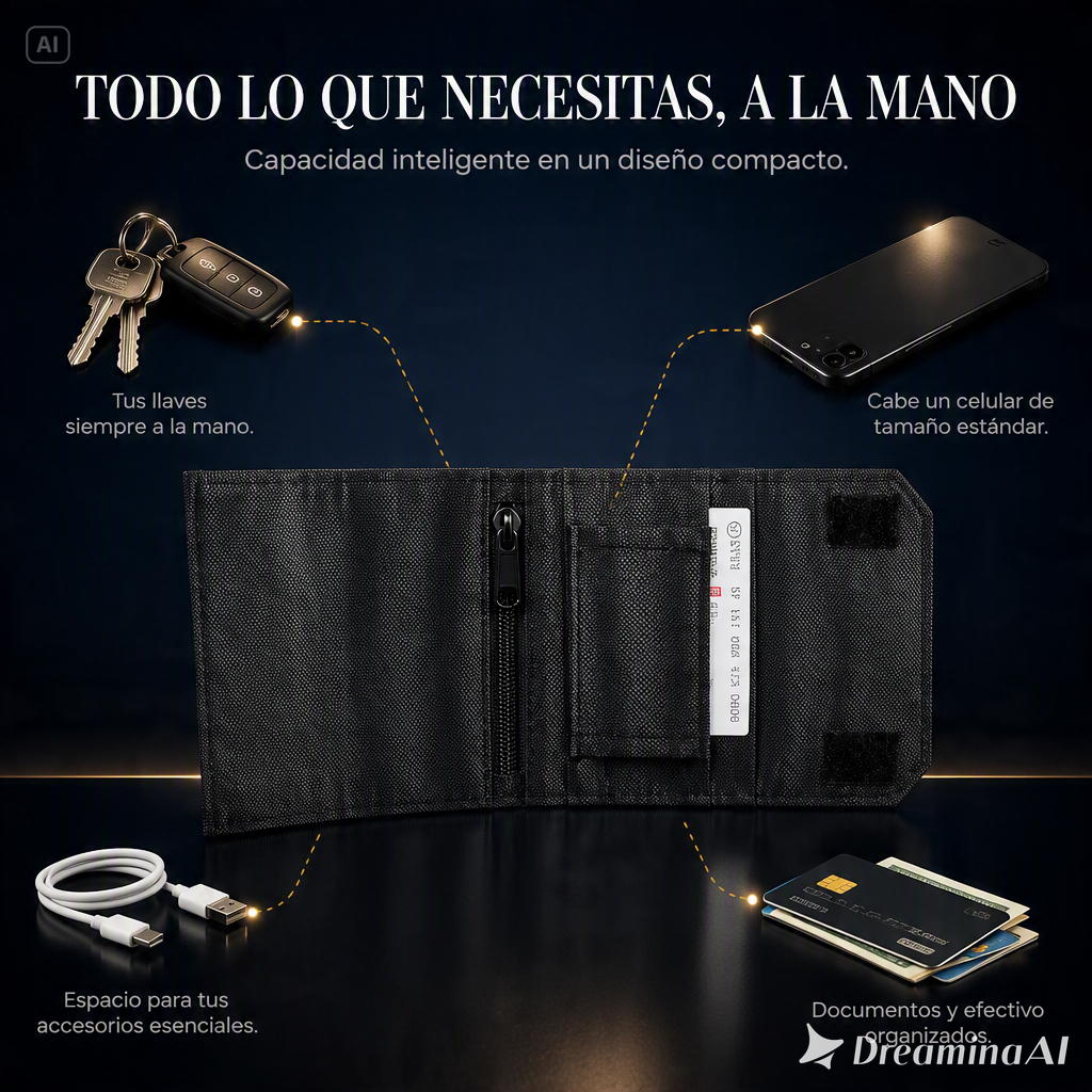 CARTERA DE CINTURA DELGADA ANTIRROBO-ALMACENAMIENTO PORTATIL PARA ARTICULOS ESENCIALES