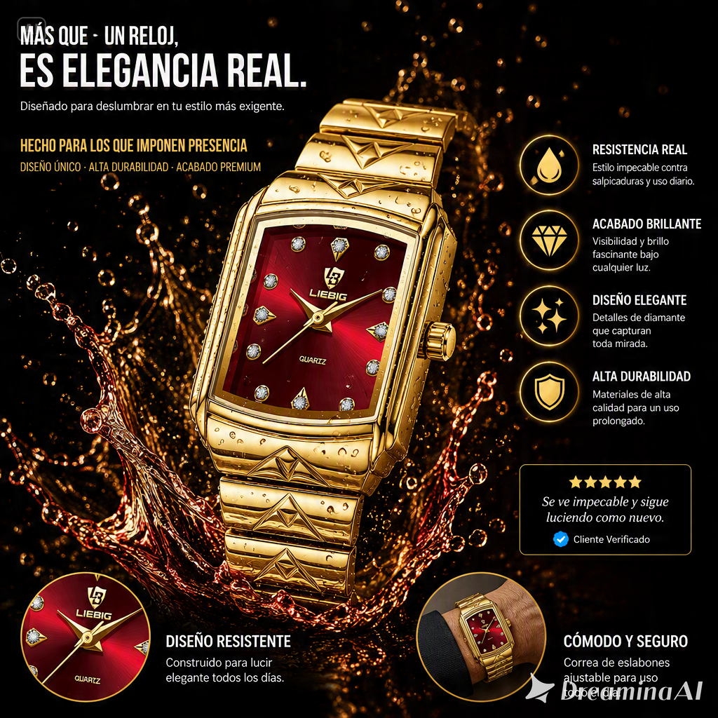 RELOJ ORO ROJO-ELEGANCIA ATEMPORAL EN EN CADA SEGUNDO