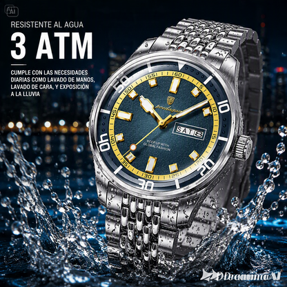 RELOJ DE HOMBRE ESTILO MILITAR-ACABADO DE LUJO Y FONDO TEXTURIZADO QUE ATRAPA TODAS LAS MIRADAS