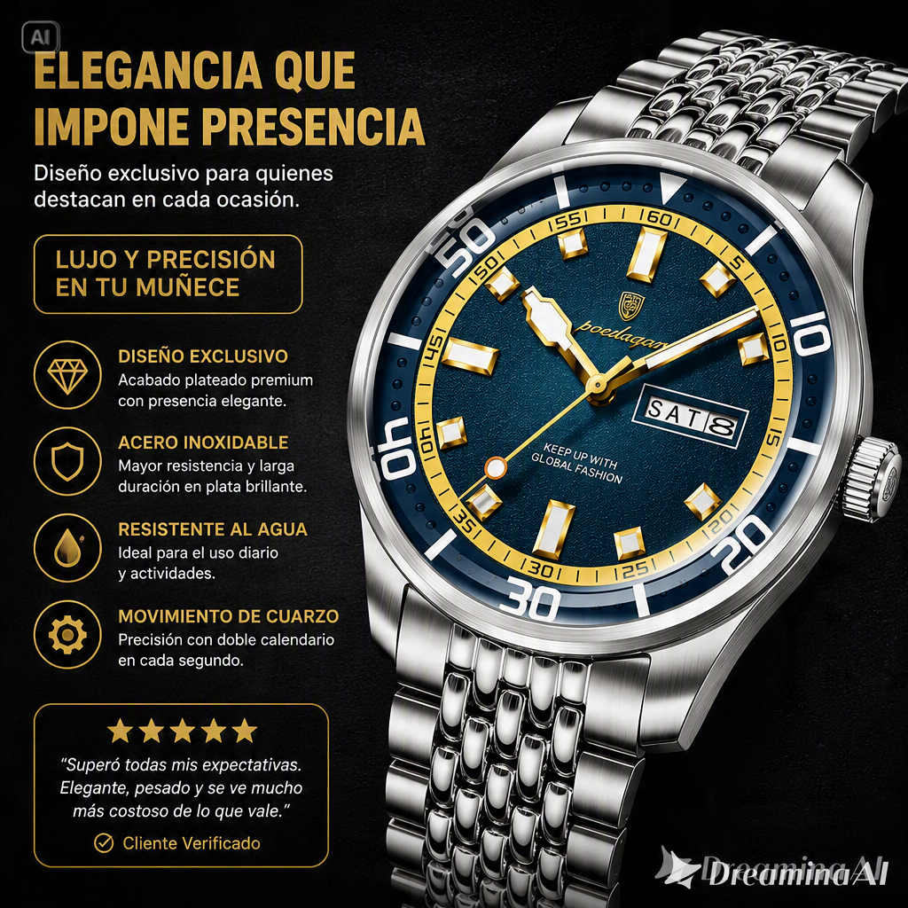 RELOJ DE HOMBRE ESTILO MILITAR-ACABADO DE LUJO Y FONDO TEXTURIZADO QUE ATRAPA TODAS LAS MIRADAS