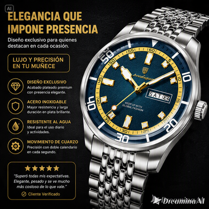 RELOJ DE HOMBRE ESTILO MILITAR-ACABADO DE LUJO Y FONDO TEXTURIZADO QUE ATRAPA TODAS LAS MIRADAS