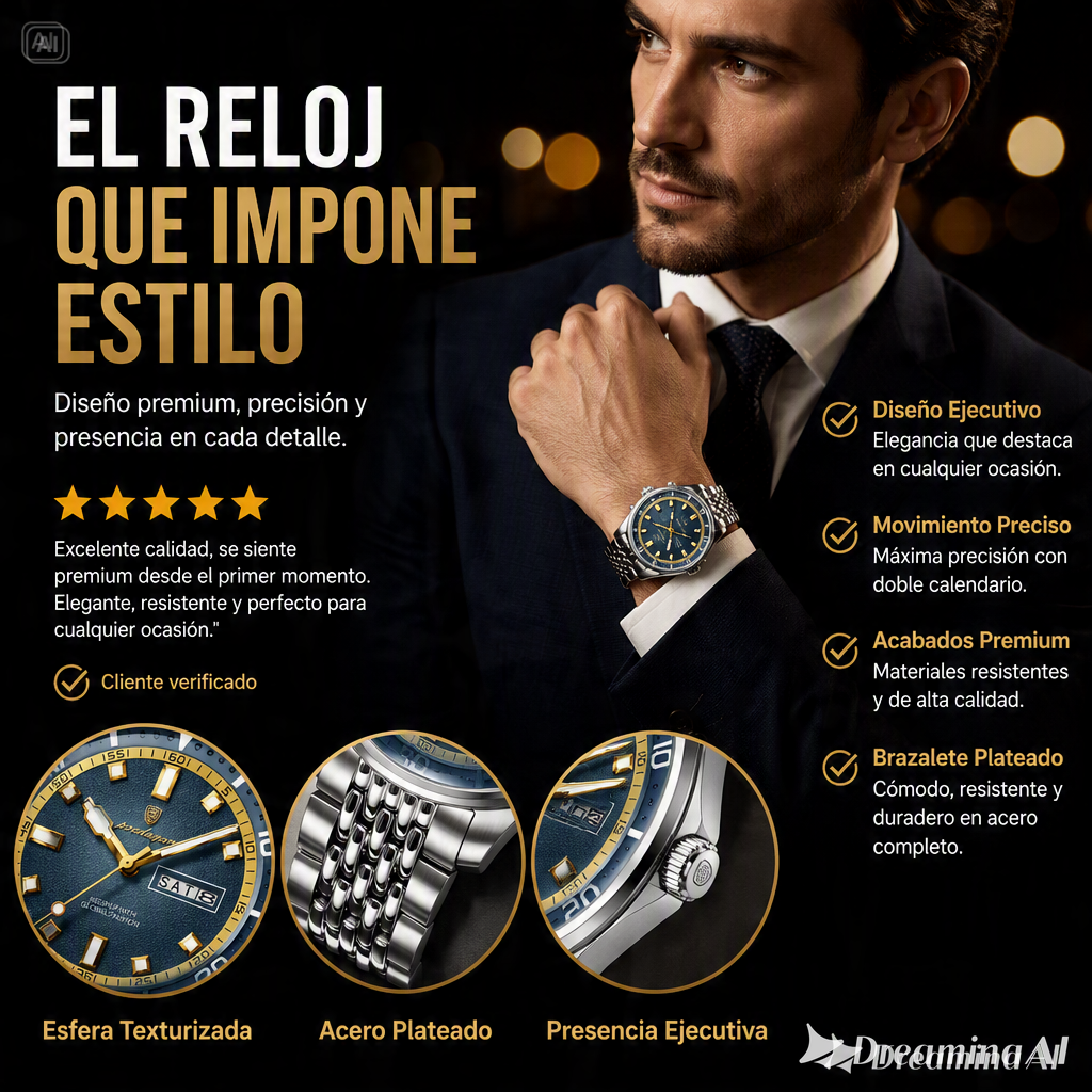 RELOJ DE HOMBRE ESTILO MILITAR-ACABADO DE LUJO Y FONDO TEXTURIZADO QUE ATRAPA TODAS LAS MIRADAS