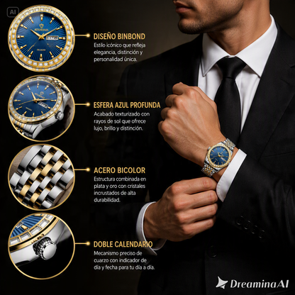 RELOJ BINBOND ORO PLATEANDO-EL EQUILIBRIO IDEAL ENTRE ELEGANCIA MODERNA Y PRECISION ABSOLUTA