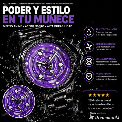 RELOJ URBANO GIRATORIO-ESFERA MORADA HIPNOTICA QUE ATRAE TODAS LAS MIRADAS