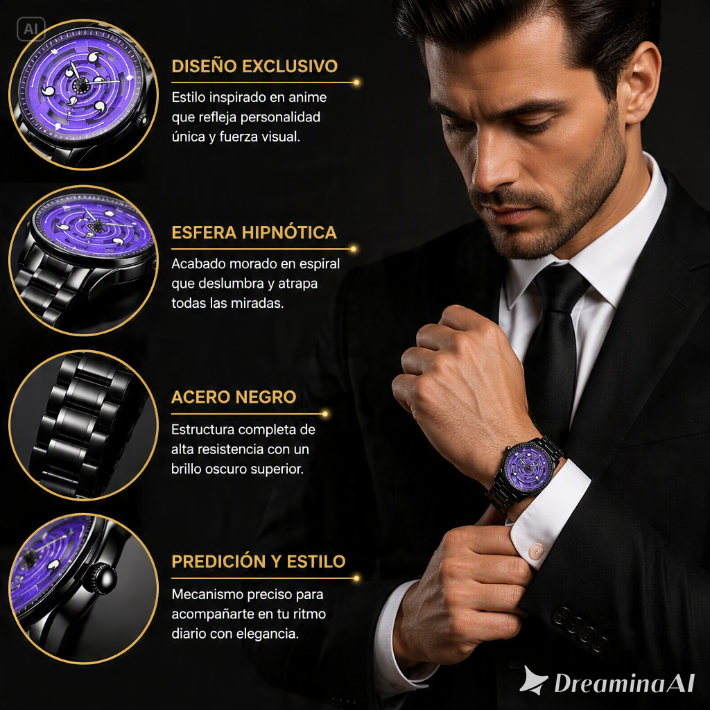 RELOJ URBANO GIRATORIO-ESFERA MORADA HIPNOTICA QUE ATRAE TODAS LAS MIRADAS