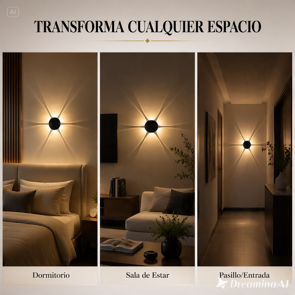 LAMPARA DE PARED LED MODERNA-UN EFECTO VISUAL QUE ILUMINA DE TU HOGAR