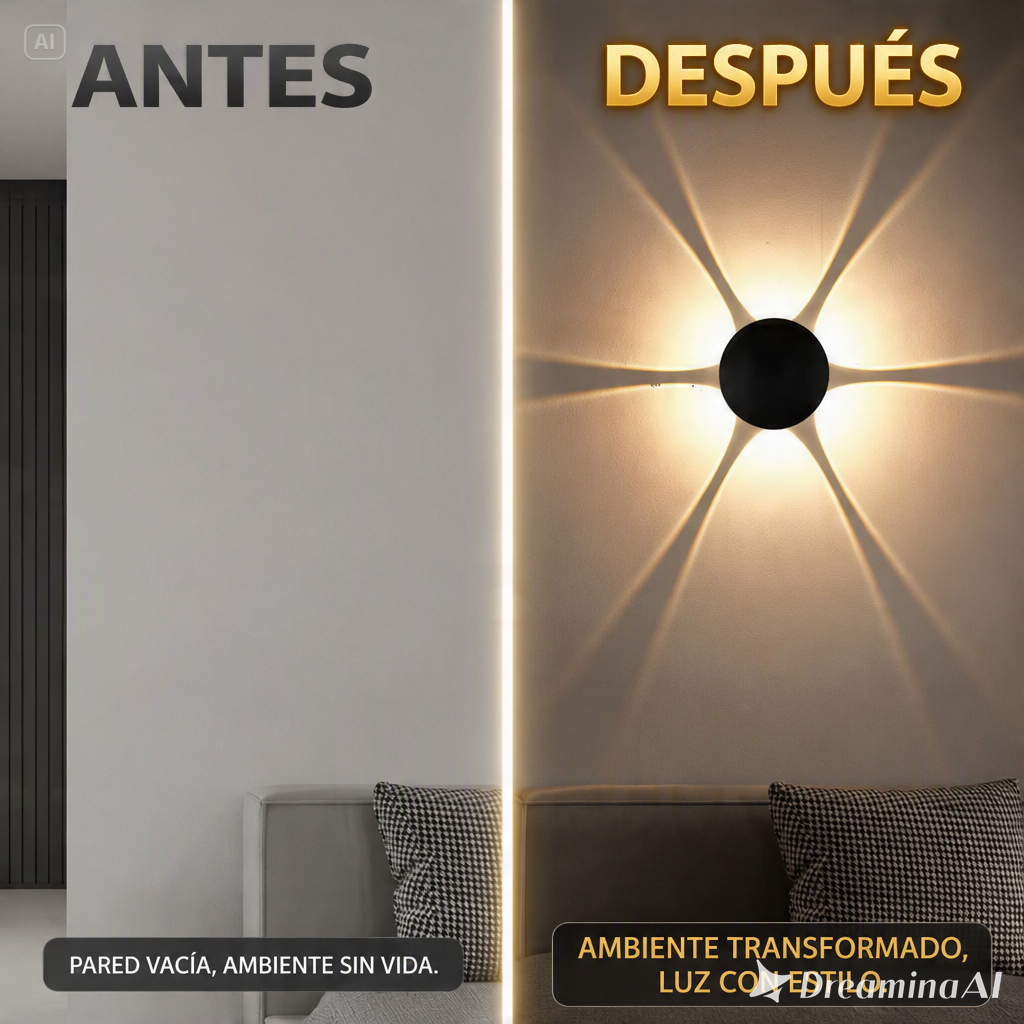 LAMPARA DE PARED LED MODERNA-UN EFECTO VISUAL QUE ILUMINA DE TU HOGAR