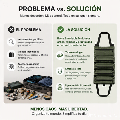 BOLSA DE HERRAMIENTA ENRORRABLE-RESISTENCIA Y MULTIPLES COMPARTIMENTOS