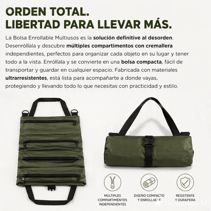 BOLSA DE HERRAMIENTA ENRORRABLE-RESISTENCIA Y MULTIPLES COMPARTIMENTOS