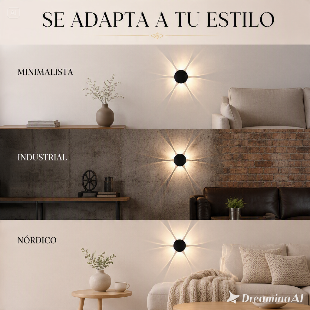 LAMPARA DE PARED LED MODERNA-UN EFECTO VISUAL QUE ILUMINA DE TU HOGAR