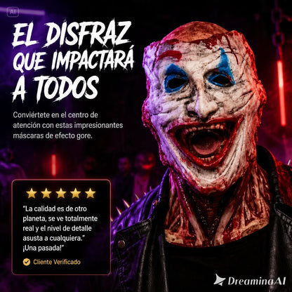MASCARA DOBLE DE PAYASO-EL DISFRAZ DEFINITIVO PARA HALLOWEEN TIK