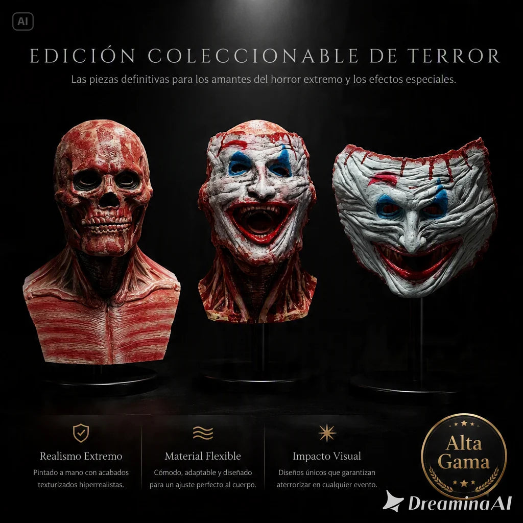 MASCARA DOBLE DE PAYASO-EL DISFRAZ DEFINITIVO PARA HALLOWEEN TIK