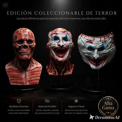 MASCARA DOBLE DE PAYASO-EL DISFRAZ DEFINITIVO PARA HALLOWEEN TIK