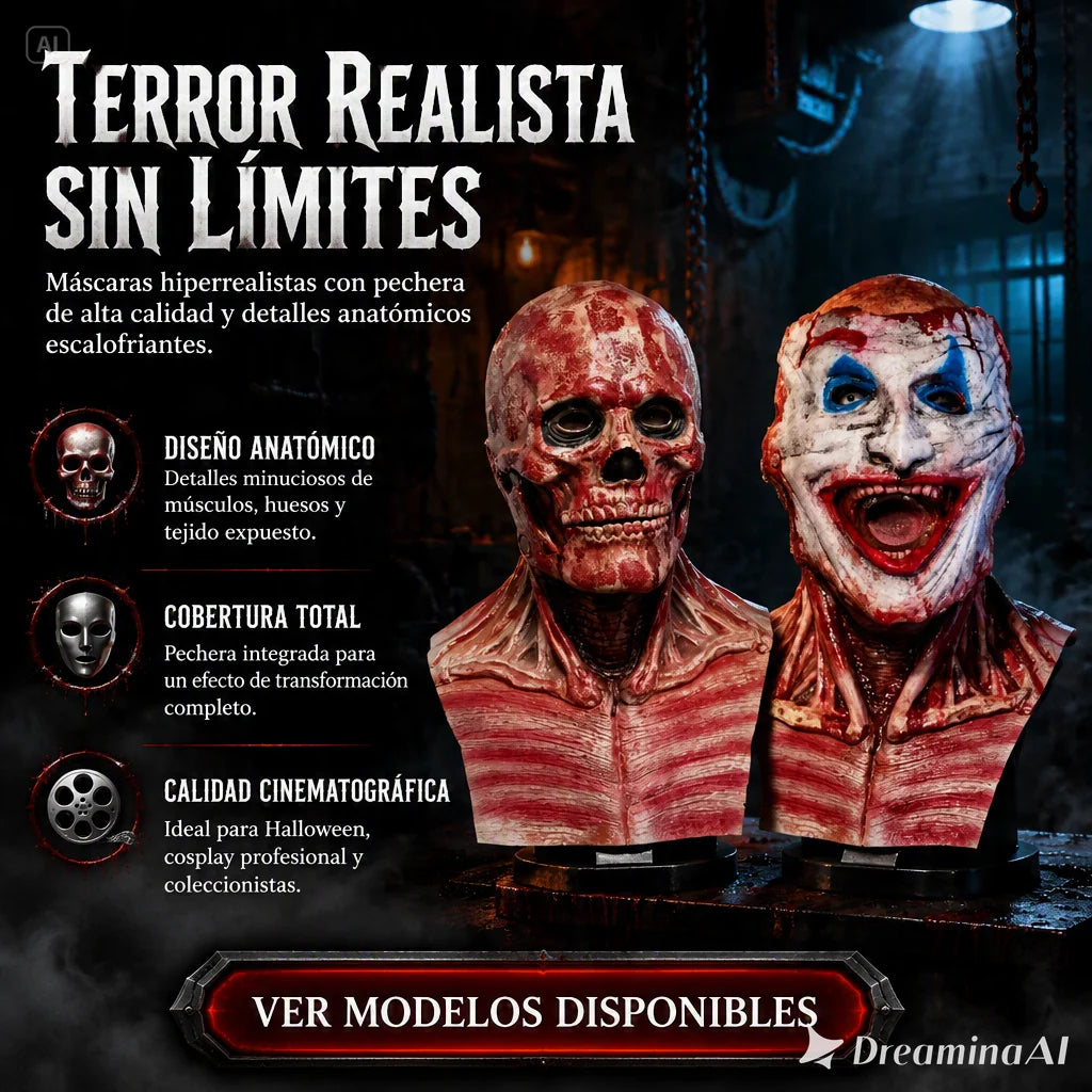 MASCARA DOBLE DE PAYASO-EL DISFRAZ DEFINITIVO PARA HALLOWEEN TIK