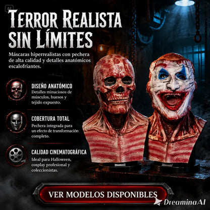 MASCARA DOBLE DE PAYASO-EL DISFRAZ DEFINITIVO PARA HALLOWEEN TIK