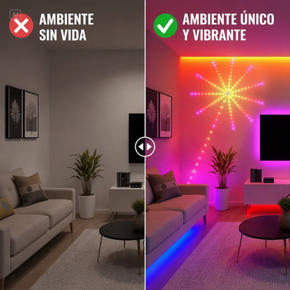TIRA DE LUCES MULTICOLORES-FUEGOS ARTIFICIALES EN TU PARED TODO EL AÑO