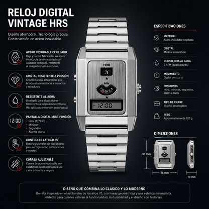 RELOJ VINTAGE FUTURISTA- DISEÑADO SOLO PARA HOMBRES ELEGANTES TIK