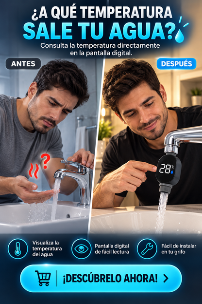 TERMÓMETRO DIGITAL PARA GRIFO CON PANTALLA LED