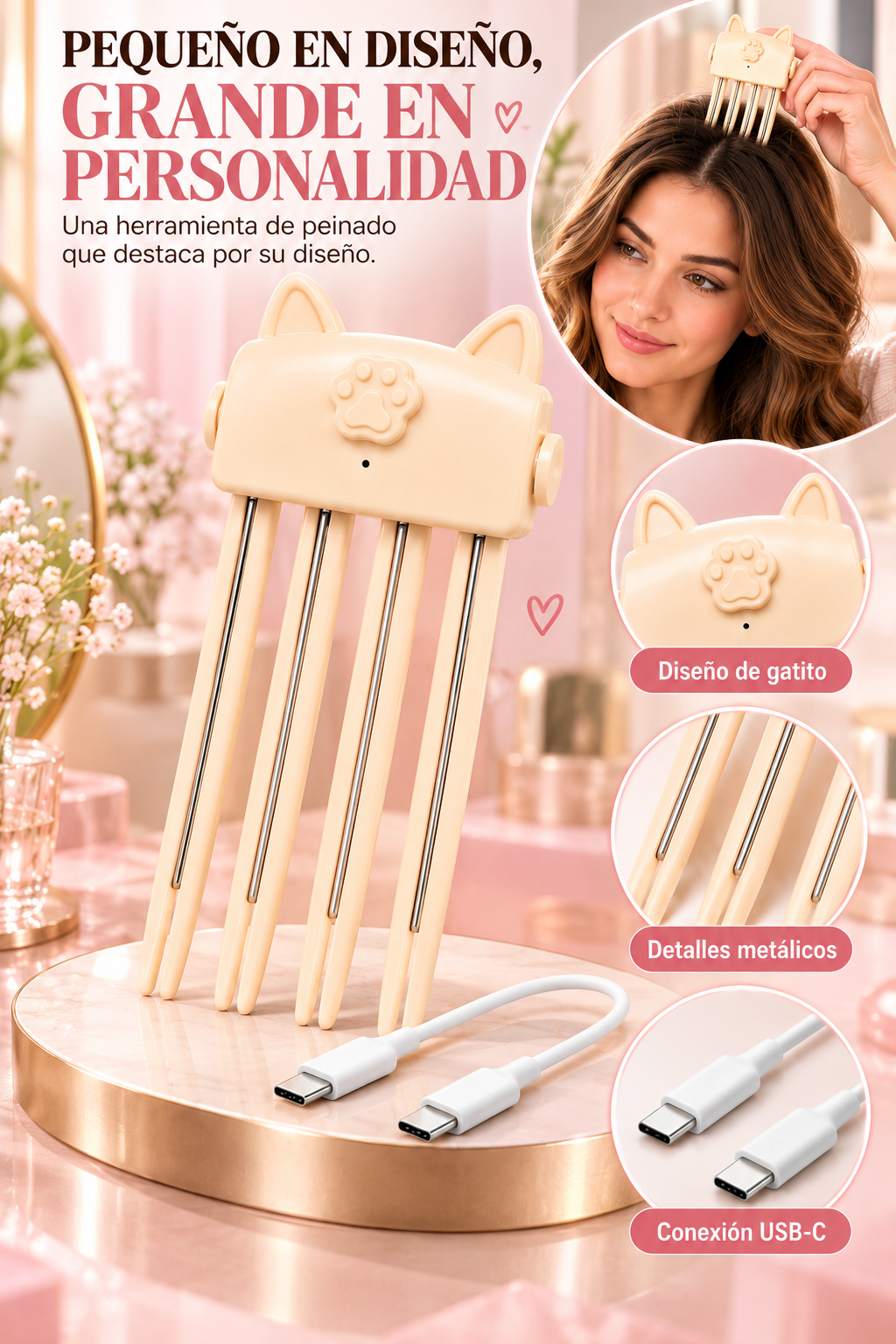 CLIP TÉRMICO INALÁMBRICO-DALE VOLUMEN A TU CABELLO DESDE LA RAÍZ SIN COMPLICACIONES