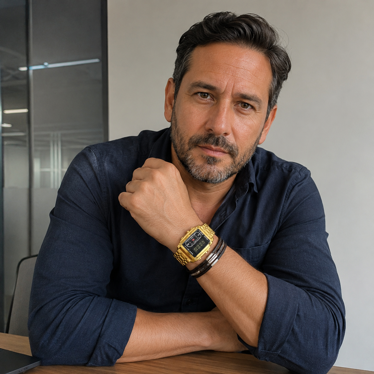 RELOJ DOBLE PANTALLA FUTURISTA - FABRICADO DE MATERIALES IMPECABLES