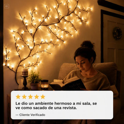 ARBOL DECORATIVO CON LUCES CALIDAS-TOQUE ESTETICO Y ELEGANTE QUE TE FALTA