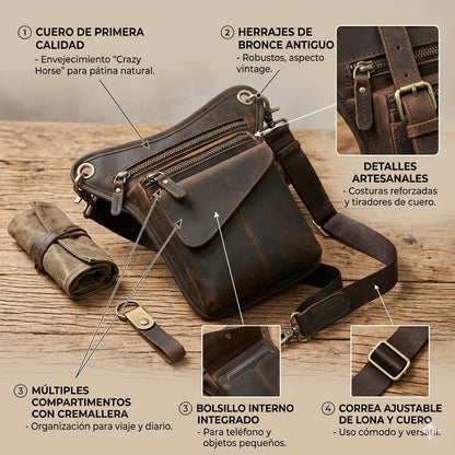 BOLSO DE CUERO PREMIUM - ACABADOS DE ALTA CALIDAD FUERA DE LO COMUN