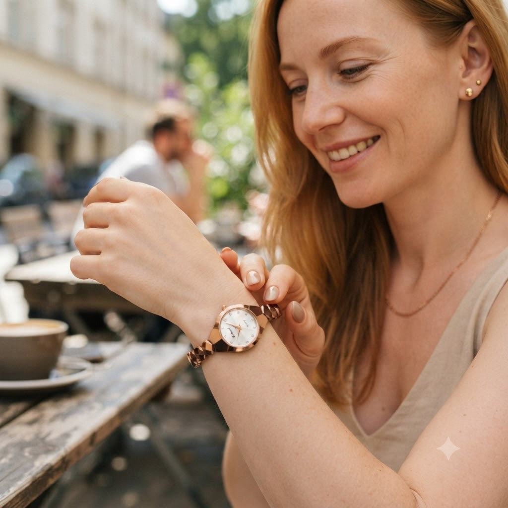 RELOJ ELEGANTE ROSE-DESTACA CON UN ACCESORIO DISEÑADO PARA BRILLAR