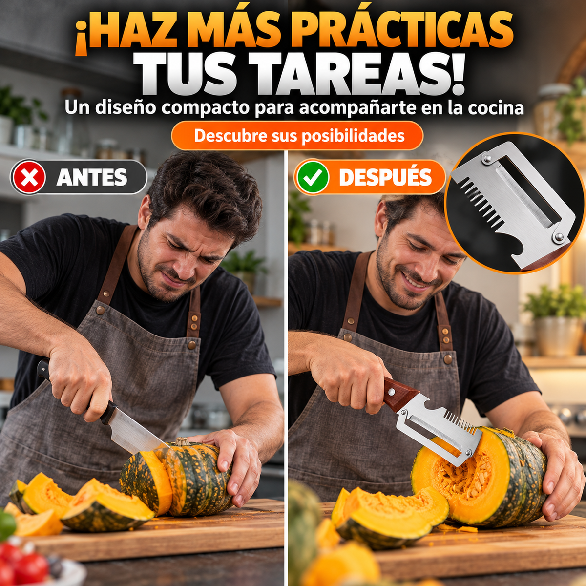 CUCHILLO DE HOJA DENTADA CON MANGO TIPO MADERA