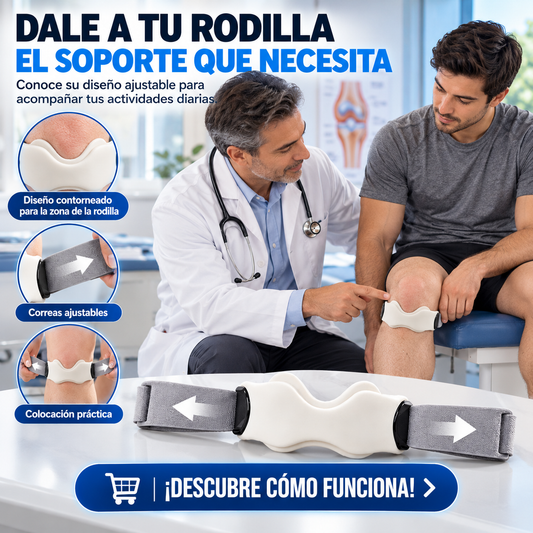 BANDA DE SOPORTE PARA RODILLA CON AJUSTE REGULABLE ( 2 UNIDADES)