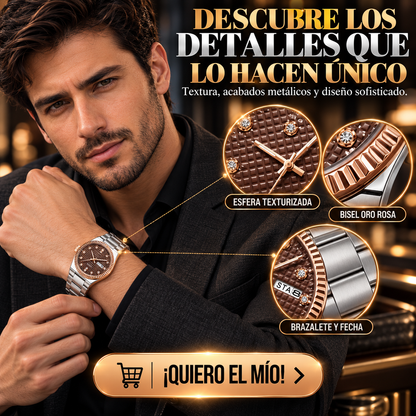 RELOJ BICOLOR ORO ROSA CON ESFERA MARRÓN