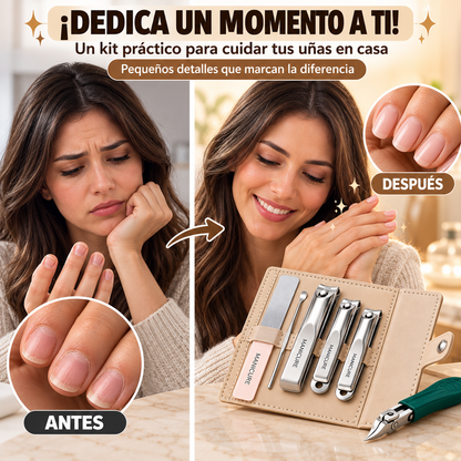 KIT DE MANICURA CON ESTUCHE PARA UNAS UÑAS IMPECABLES