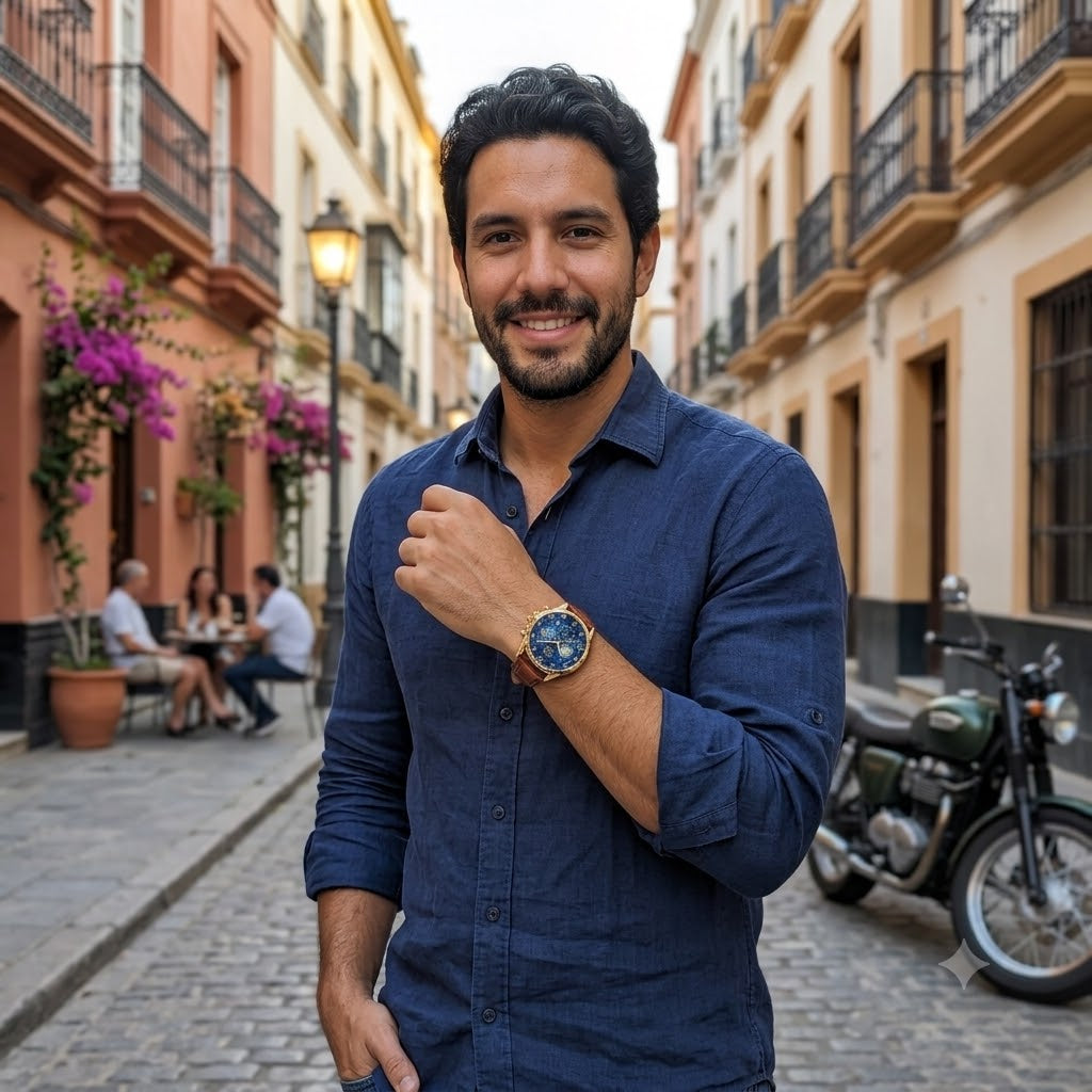 RELOJ ESTRELLADO-UN DISEÑO INSPIRADO EN EL UNIVERSO PARA HOMBRES CON ESTILO