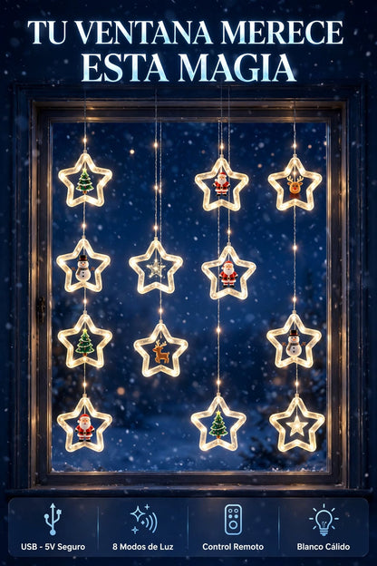 LUCES DECORATIVAS LED DE NAVIDAD EN FORMA DE ESTRELLA PARA ÁRBOL, ALIMENTACIÓN USB Y DECORACIÓN DEL HOGAR