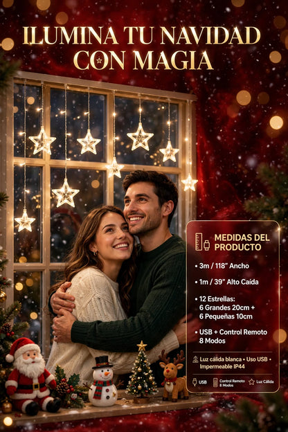 LUCES DECORATIVAS LED DE NAVIDAD EN FORMA DE ESTRELLA PARA ÁRBOL, ALIMENTACIÓN USB Y DECORACIÓN DEL HOGAR