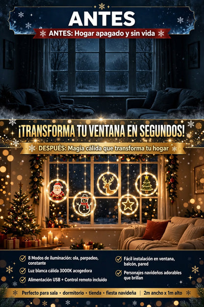 LUCES LED DE CORTINA NAVIDEÑAS QUE TRANSFORMA TUS ESPACIOS CON LUCES NAVIDEÑAS CON USB Y CONTROL REMOTO INALÁMBRICO