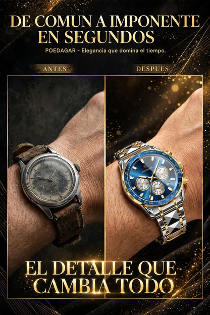 RELOJ DE HOMBRE ELEGANTE Y DEPORTIVO CON CRONÓGRAFO, FECHA, FUNCIÓN LUMINOSA Y DISEÑO
