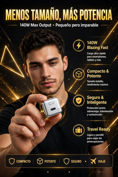 CARGADOR INTELIGENTE DE 140W CON EXPULSIÓN Y APAGADO AUTOMÁTICO