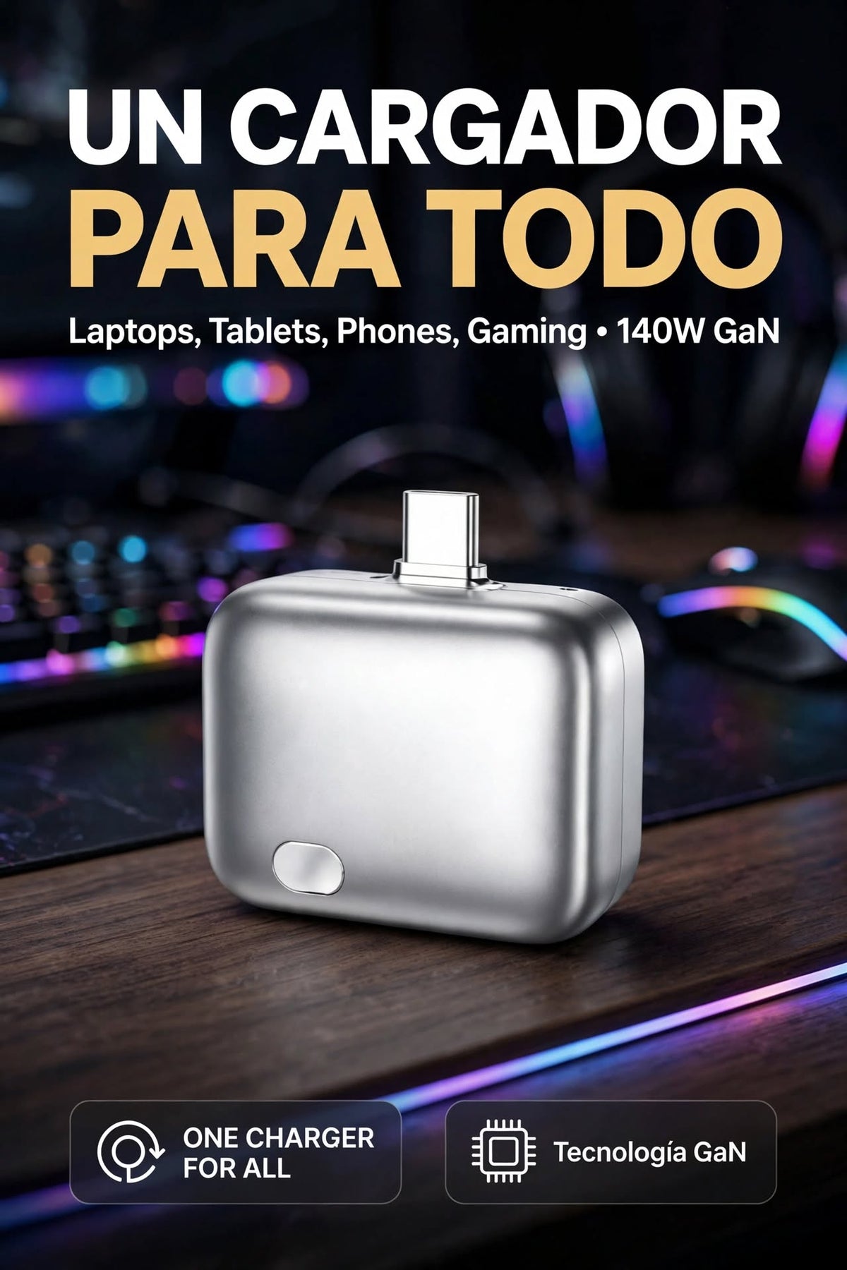 CARGADOR INTELIGENTE DE 140W CON EXPULSIÓN Y APAGADO AUTOMÁTICO