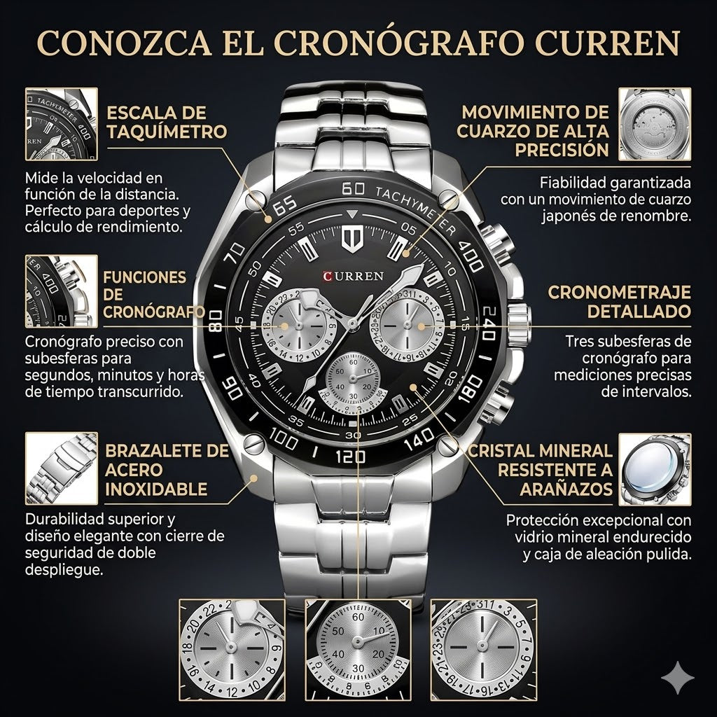 RELOJ CURREN - DISEÑO EXCLUSIVO CON MATERIALES RESISTENTES A GOLPES TIK