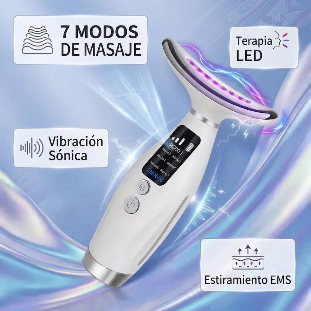 MASAJEADOR DE CUELLO Y CARA LED-TERAPIA DOMESTICA EN POCOS MINUTOS