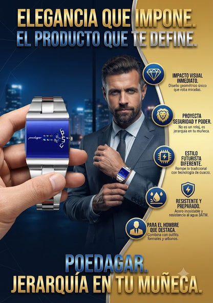 RELOJ CON DISEÑO EXCLUSIVO - MATERIALES FINOS Y RESISTENTES AL AGUA LA