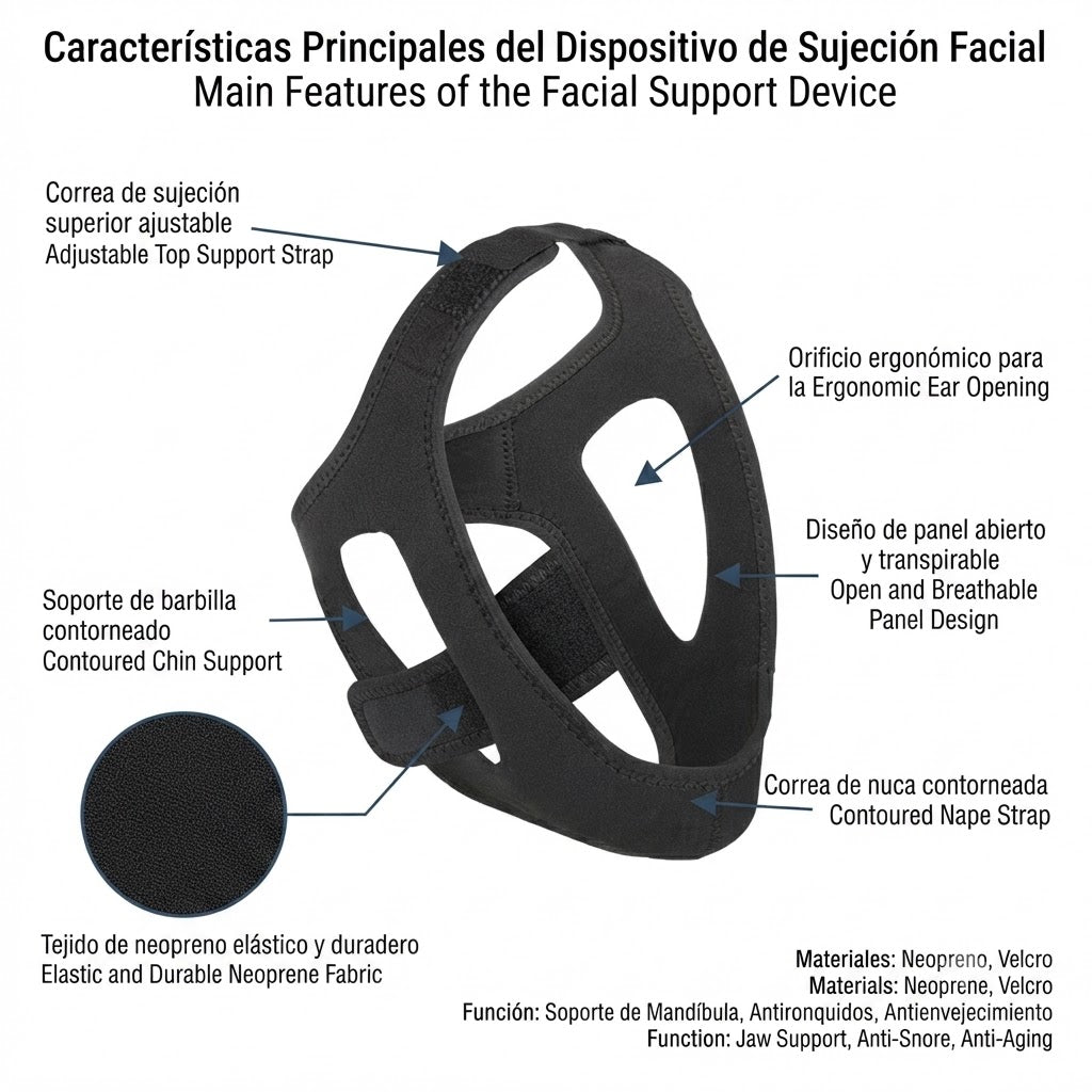 CORREA DE BARBILLA-SOPORTE ERGONOMICO PARA MEJORAR TU MANDIBULA CON TOTAL CONFORT